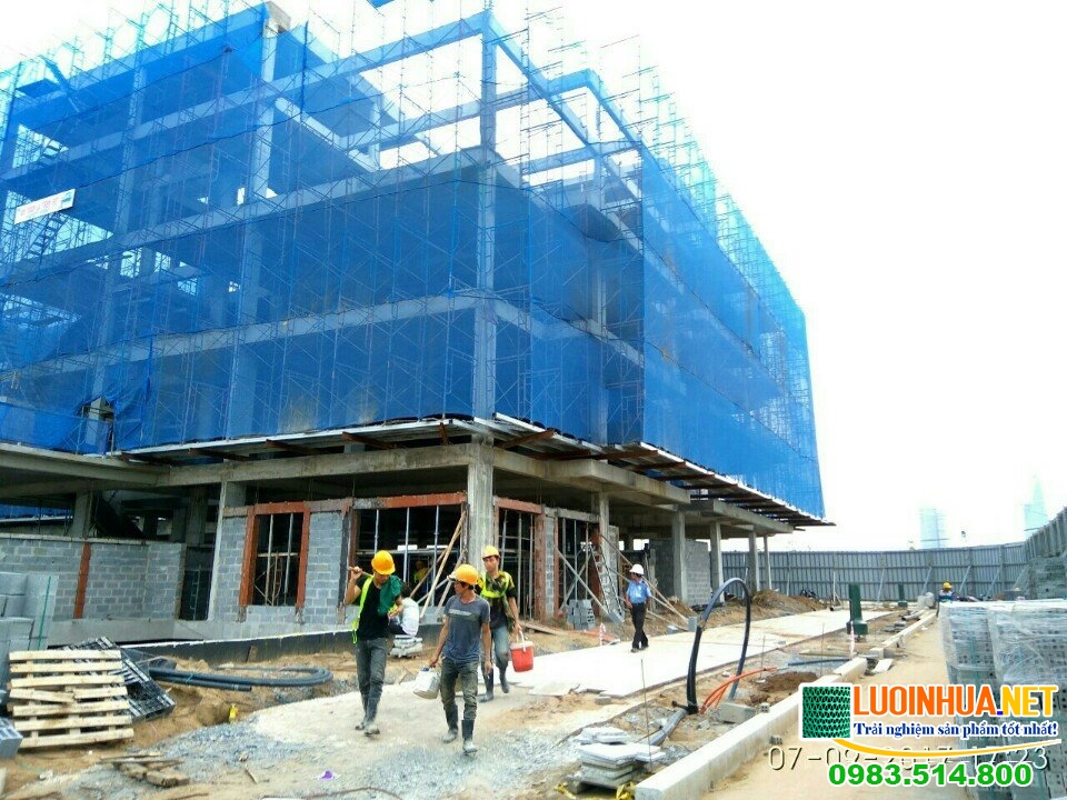 Lưới chống bụi công trình HDPE màu xanh ngọc tốt không